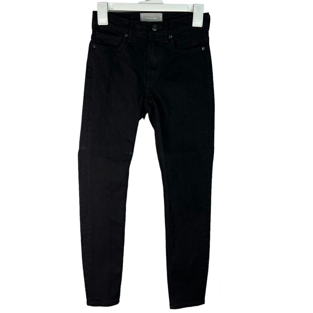 Everlane High Rise Skinny Black Denim Ankle Jeans Size 24 Regular